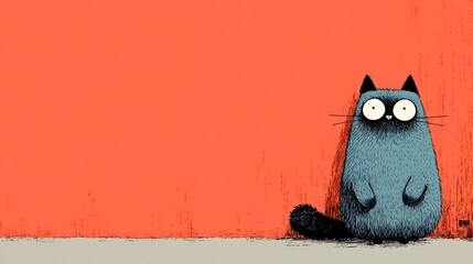 Adorable furry character posing on teal background high resolution photo