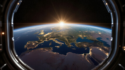 Alba dallo spazio con terminatore