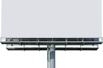 A large, blank billboard stands tall, ready for advertisements, with a clear sky background.