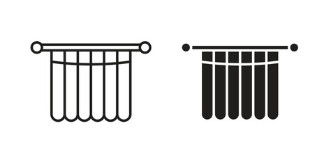 Shower curtain icon vector design. icon doodle hand drawn.