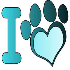 I love dog paw print vector logo for pet lovers branding
