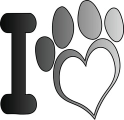I love dog paw print vector logo for pet lovers branding