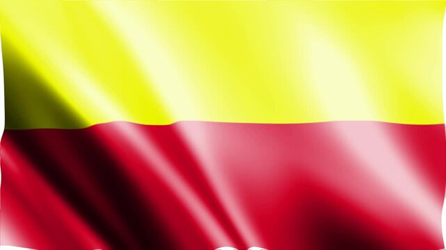 Karnataka flag waving animation stock video, waving karnataka state flag