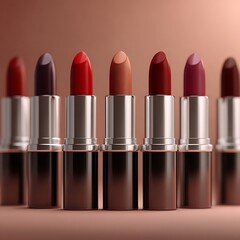 red lipstick on white background