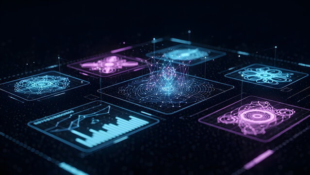 Digital network technology background abstract data connection futuristic interface visualization concept