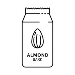 Simple line art icon of almond bark chocolate bar packaging