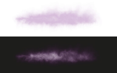 Purple smoke PNG with soft swirling fog, vapor texture and drifting atmospheric haze. Mystical translucent cloud effect for fantasy scenes, magic overlays, particles and dramatic atmospheric design.