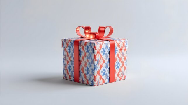 Present of Joy: An elegant gift, wrapped with a delicate ribbon and bow, symbolizes thoughtful gifting and the spirit of generosity. conveying the anticipation of joy and celebration.