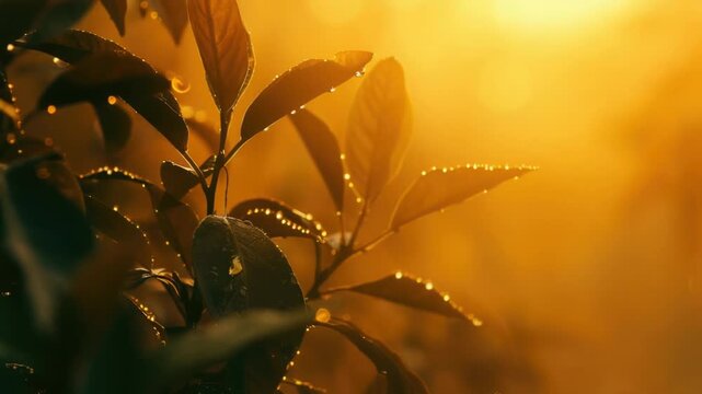 Close-up of a plant with water droplets glistening on its surface, suitable for use in scientific or educational contexts