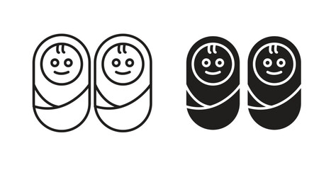 Twin icon vector design. icon doodle hand drawn.