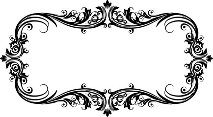 Elegant ornate black filigree frame design enhances luxury invitations and decorative projects with vintage charm and sophisticated style