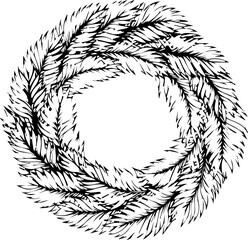 Obraz premium Elegant handcrafted evergreen wreath adds a touch of nature's beauty to holiday decorations, perfect for festive celebrations