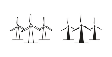 Wind turbine icon vector design. icon doodle hand drawn.