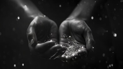 Video A person holds various items in their hands, with a focus on the objects being grasped