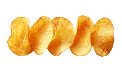potato chips isolated on white	