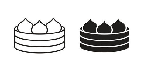 Xiao long bao icon vector design. icon doodle hand drawn.