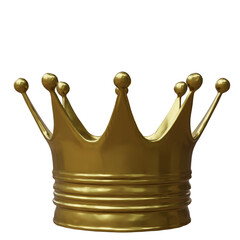 Golden crown isolated on white, transparent. Royal king queen symbol