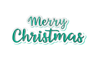 Merry Christmas text. Xmas calligraphic inscription. Christmas handwritten lettering. Xmas text isolated on white for postcard, poster, banner design element. vector style