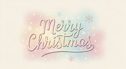 Vintage vector illustration of a Merry Christmas greeting card with snow, typography, and a heart decoration