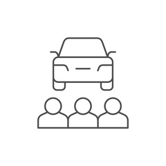 Car sharing service line icon