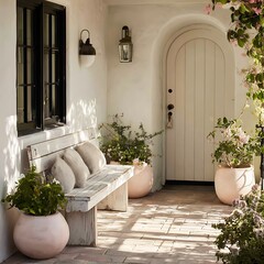 balcony with flowers and plants