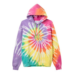 Vibrant tie dye spiral hoodie with rainbow colors