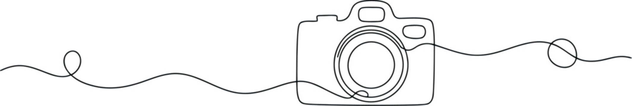 Continuous Line Drawing of a Camera Minimalist Photography and Creative Expression Style