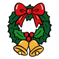 christmas bells with holly