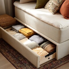 sofa and pillows storage of cover