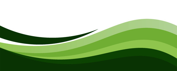 Vector green line background curve element with white space for text and message design, overlapping layers, vector
