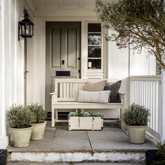 balcony with flowers and chair