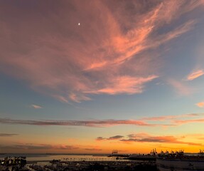 Sunset over Long Beach, California, on November 27, 2025.