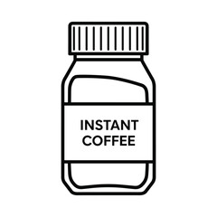 Simple outline illustration of an instant coffee jar with label