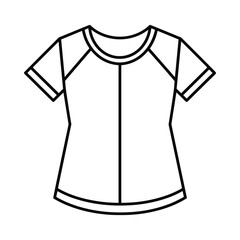 Simple line drawing of a short sleeve raglan t shirt fashion sketch