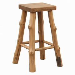Classic wooden bar stool with round seat and sturdy multi-leg design suitable for rustic home interiors
