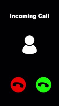 Incoming Call Concept Animation on Phone Screen Background - Ring Icon Alert Animated Video, Mobile Notification Incoming Phone Call Graphics, 4K Ultra HD Loopable Motion Background Template