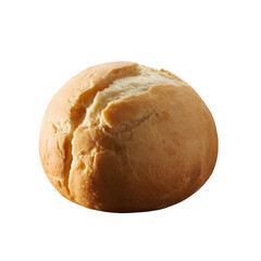 Freshly baked golden round bread roll isolated on a clean background isolated on transparent background