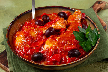 Pollo alla romana, Roman chicken, homemade, no people,