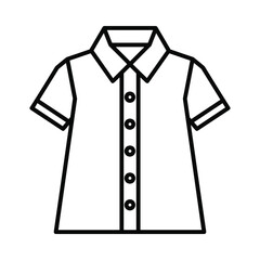 Simple outline drawing of a short sleeve button up shirt