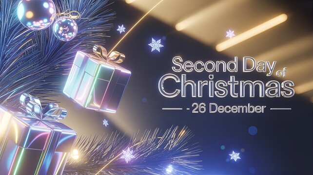 VECTORS. Editable banner for Boxing Day, celebrated as a second Christmas Day.