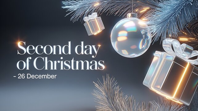 VECTORS. Editable banner for Boxing Day, celebrated as a second Christmas Day.