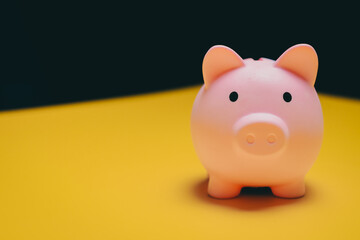 Pink piggy bank savings concept financial planning money management investment budget economy finance coin container wealth