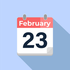 February 23 Vector Calendar
Modern flat color vector calendar with date