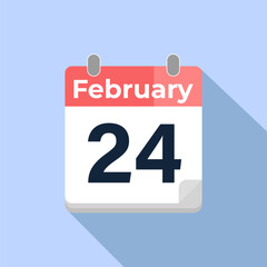 February 24 Vector Calendar
Modern flat color vector calendar with date