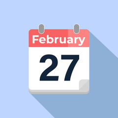 February 27 Vector Calendar
Modern flat color vector calendar with date