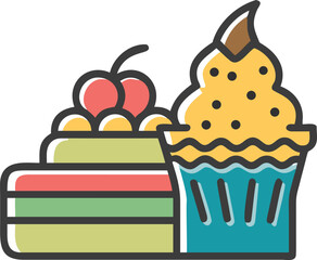 Cupcake, cake logo template. Vector icon