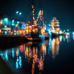 Nighttime Reflections - A Symphony of Lights on the Water.
