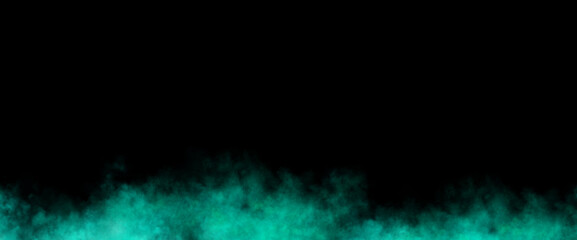 Turquoise smoke on transparent background with light fog texture and smooth swirling effect suitable for fresh aqua themed designs