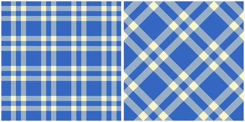 Classic Blue and Cream Plaid Textile Patterns
