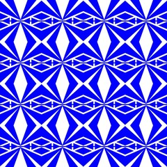 Vibrant blue geometric seamless pattern with sharp angular, modern and abstract shapes